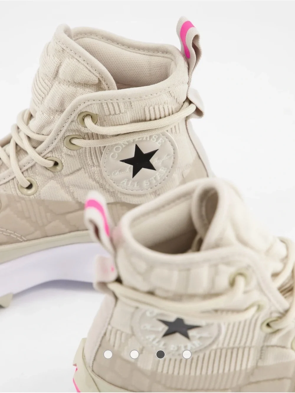 Converse Kids Light Beige High-Top Sneakers with White Sole